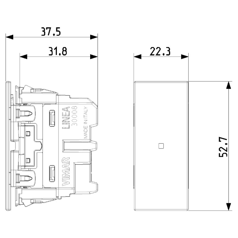 Кнопка VIMAR LINEA 30008A 1P NO 10A Axial Выбор цвета