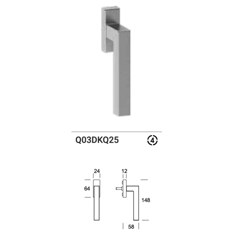 Reguitti Genève Q03 / 9QM Оконная ручка DK