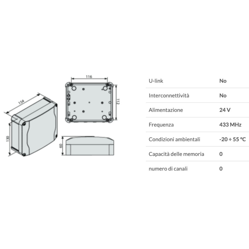 Внешний приёмник цифровой клавиатурой BFT KIT Q.BO TOUCH + CLONIX 2E