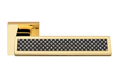 Отражение Черное золото блесток дверные ручки на Розетка Linea Cali Кристалл