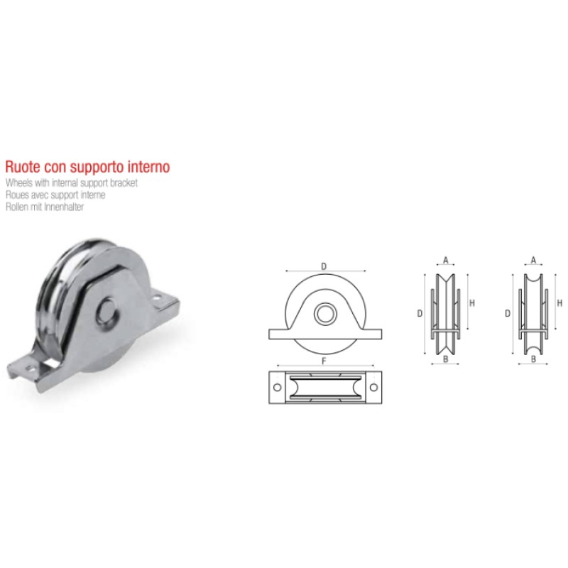Колесо с внутренней опорой для откатных ворот Adem