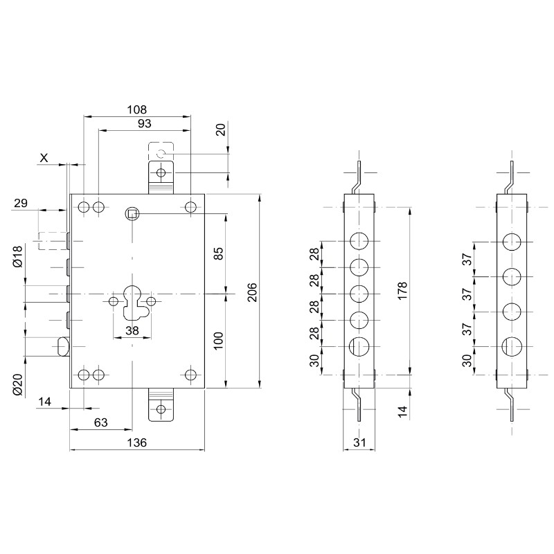 Замок Cipierre SL128/60 Softlock Entry 60 для бронированной двери