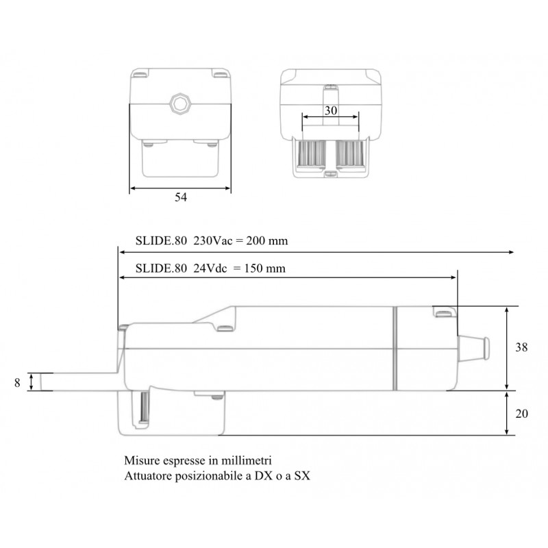 Slide 80 24Vdc Chiaroscuro Automation Kit для раздвижных Жалюзи