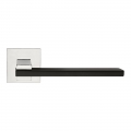 Тонкая матовая черная + полированная хромированная дверная ручка на розете со сверхбыстрой сборкой Click-Clack Linea Calì Design