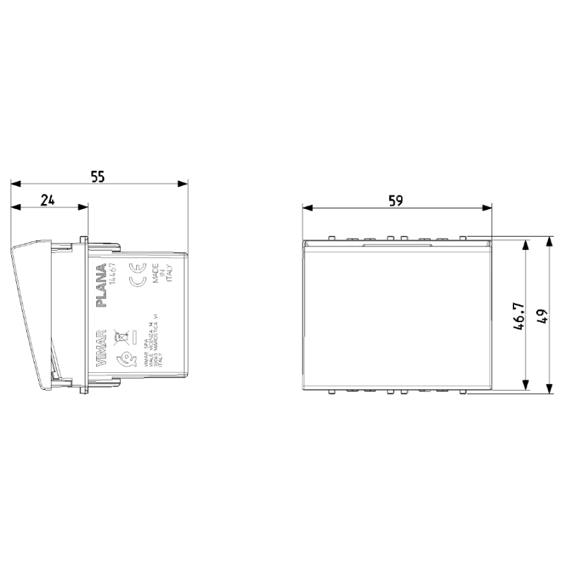 Карманный считыватель смарт-карт NFC / RFID Connected 14467 Plana Vimar