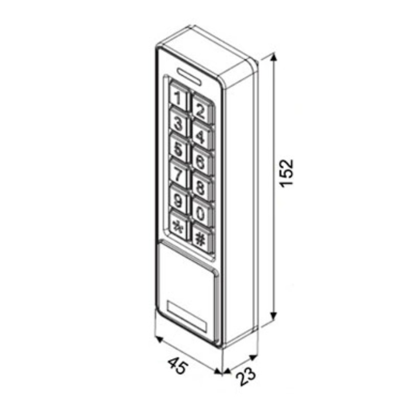 Кодовая клавиатура со считывателем RFID 57301 Opera 12/24 В