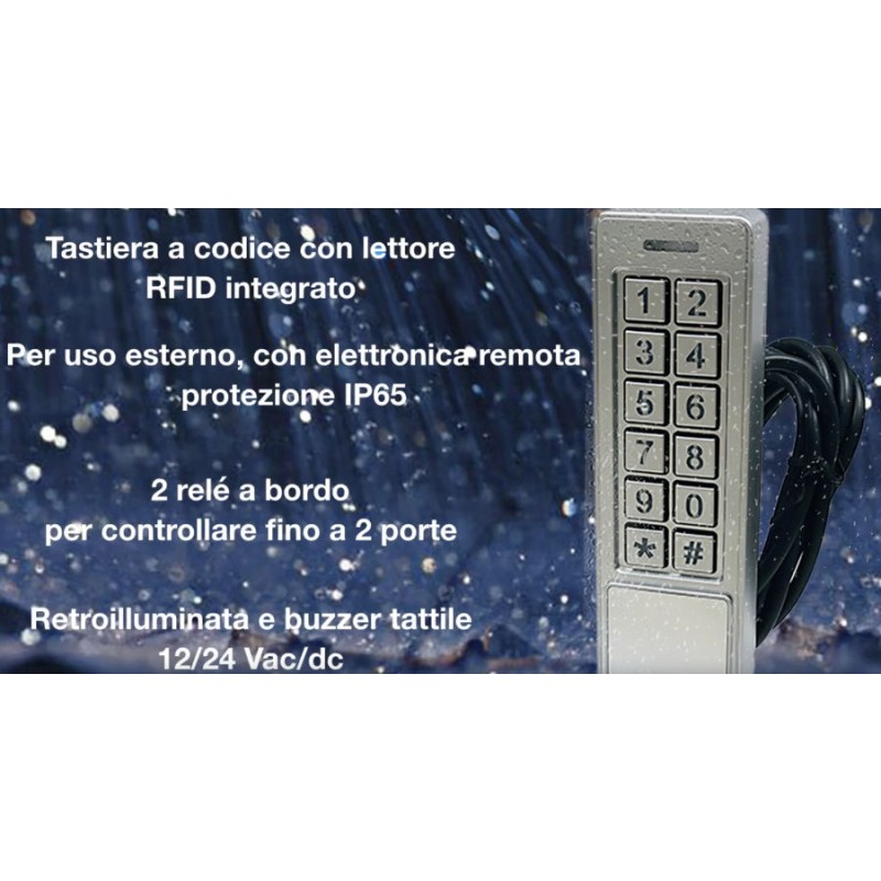 Кодовая клавиатура со считывателем RFID 57301 Opera 12/24 В