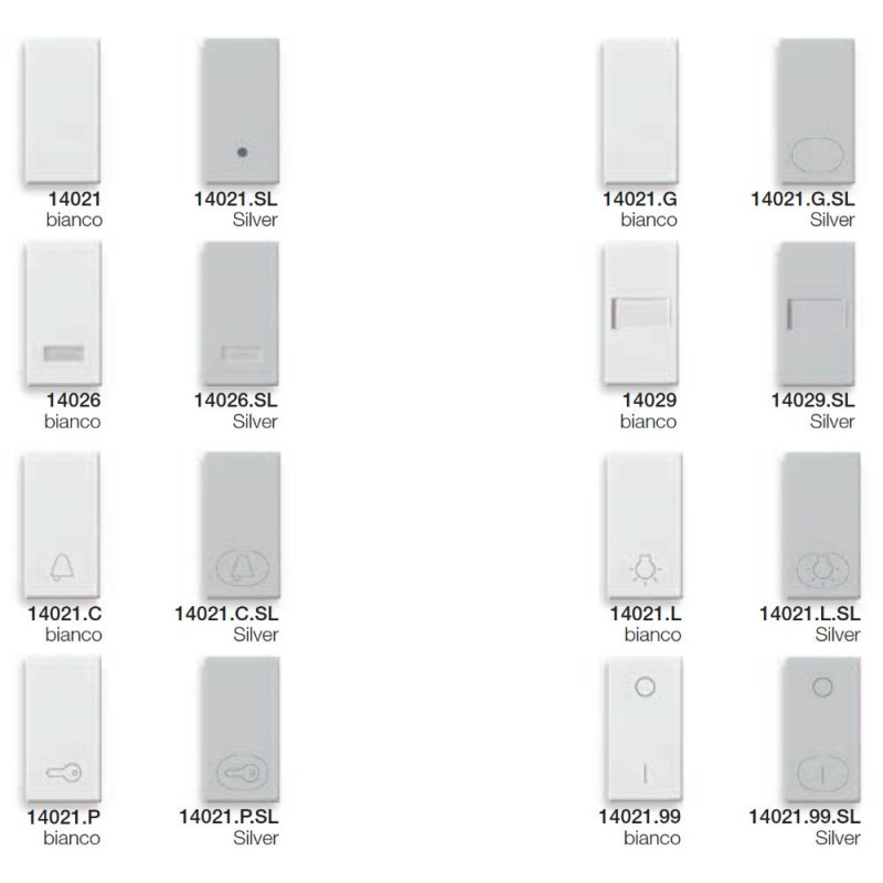 Символы и цвета кнопок Plana Vimar 1 на выбор