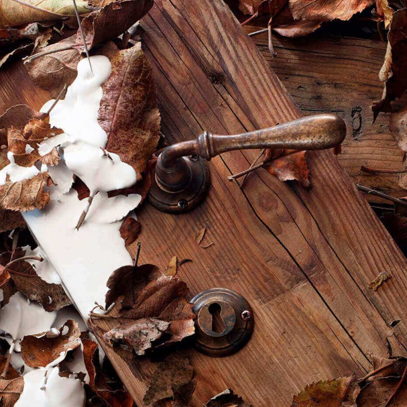 Karina Chrome + Полированная латунная дверная ручка на розетке Double Creative Finish Line Calì