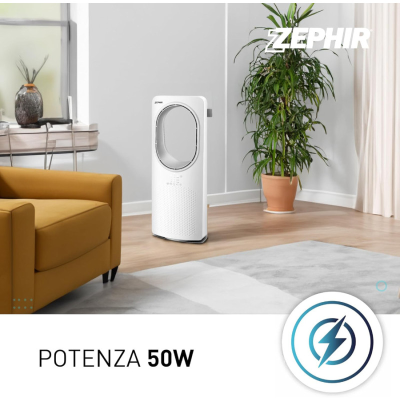 Zephir PH88BL Белый безлопастной башенный вентилятор с дистанционным управлением