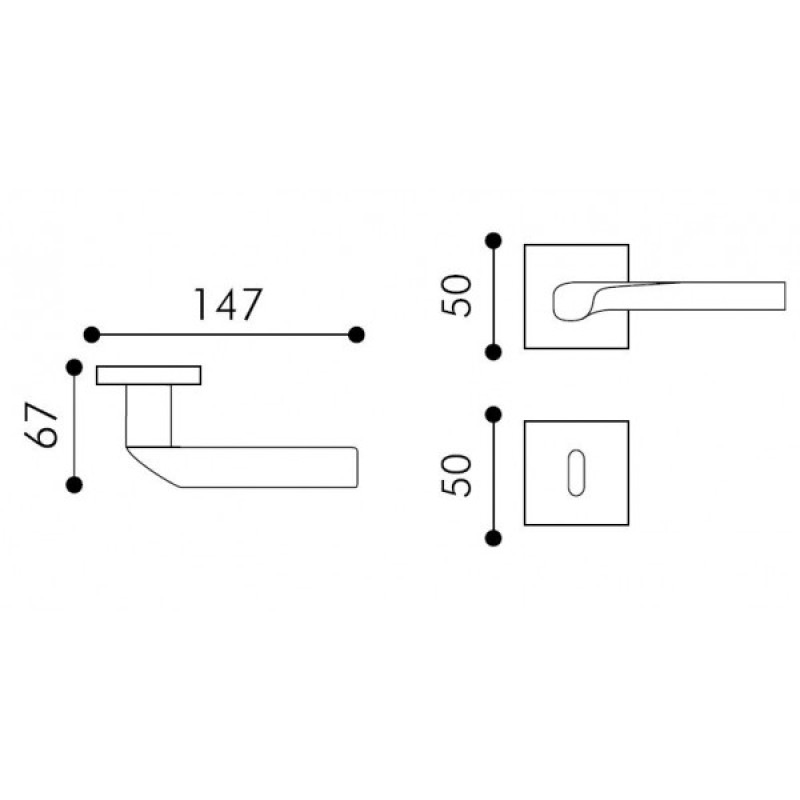 Vera Arieni Дверная ручка квадратной розеткой итальянское производство