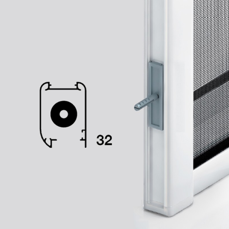 Безопасная москитная сетка для дверей-окон 2 двери с минимальным пространством типа Jumbo 32 Zanzar Sistem